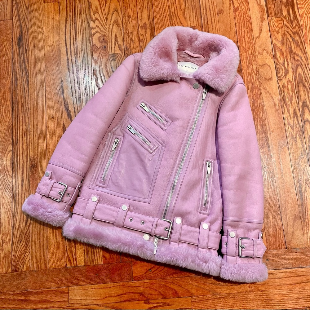 The Arrivals Pink Shearling Coat
